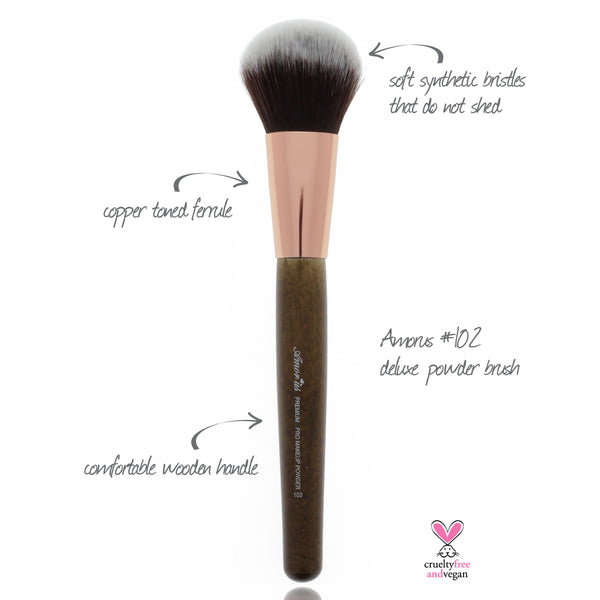 102 Amorus USA Premium Deluxe Powder Face Makeup Brush Amor Us makeup cosmetics brushes vegan cruelty free