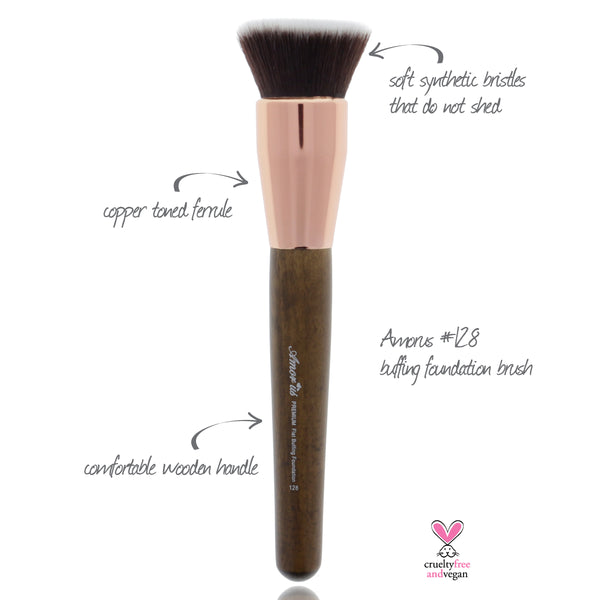 128 Amorus USA Premium Buffing Foundation Kabuki Face Makeup Brush Amor Us makeup cosmetics brushes vegan cruelty free