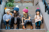 Ready to Ship! Kids M, Colorblock Hat in Denim/Snow