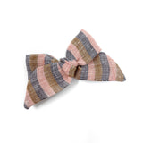 Baby Tied Bow, Linen Stripe