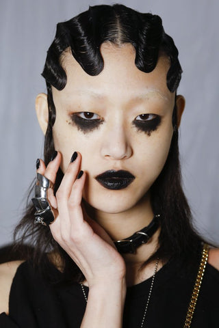 Marc Jacobs Coth Glam Beauty Black lipstick finger waves inspiration