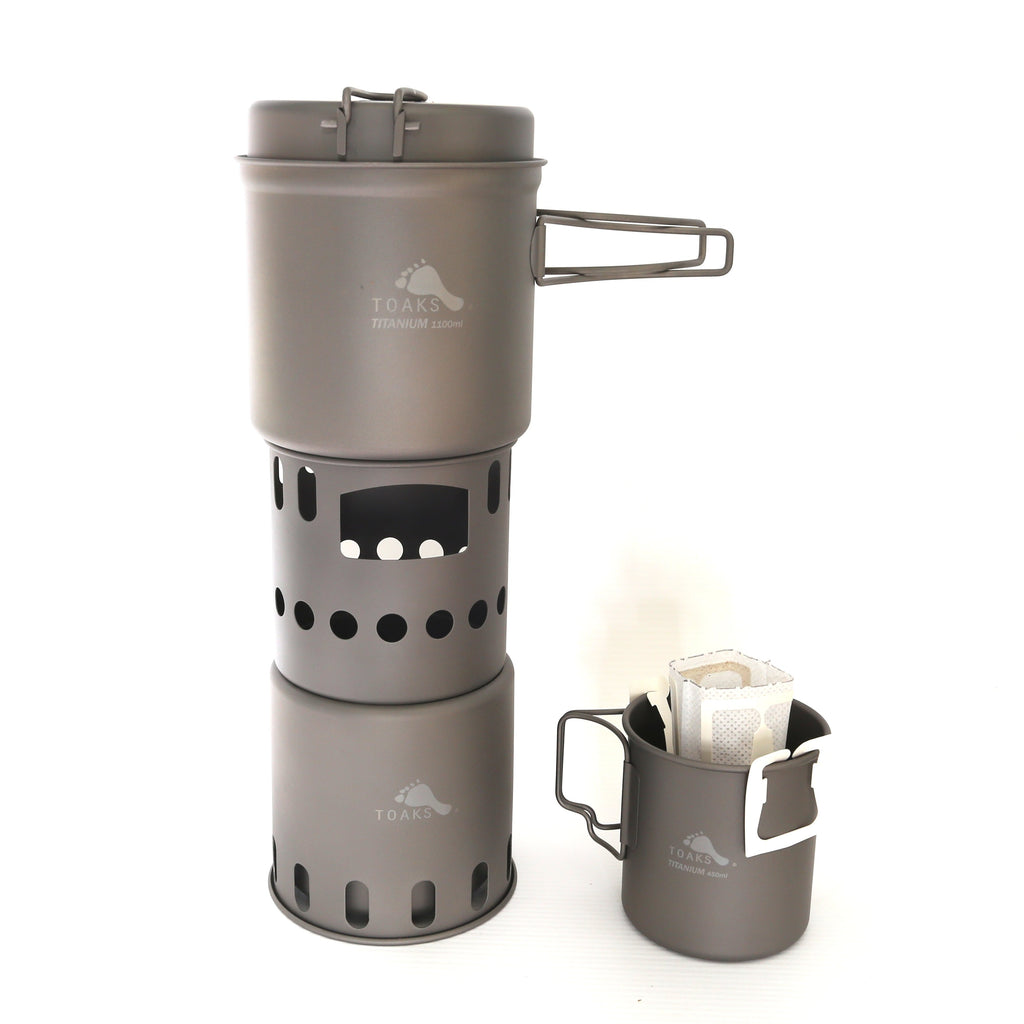 TOAKS Titanium 1100/450/Wood Stove Combo Set – TOAKS OUTDOOR