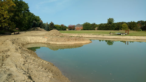A sneak peek of the pond and golf tee......much more work to be done here
