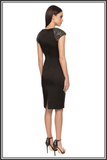 Arlington Embellished Cap-sleeve Satin Dress - Black