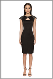 Arlington Embellished Cap-sleeve Satin Dress - Black