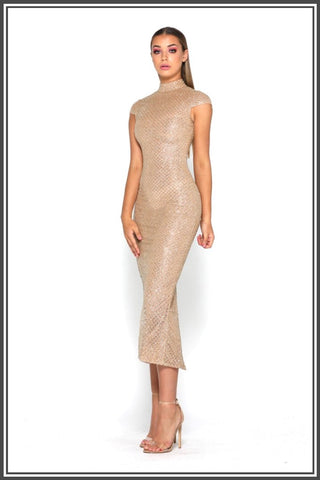 Honey Midi Dress - Gold