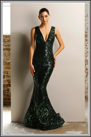 Jadore Paris Gown in Emerald