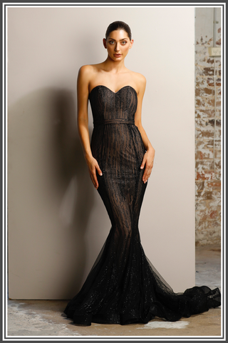 Vogue Gown - Black / Nude