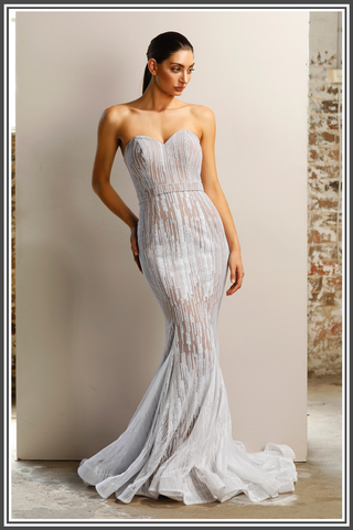 Vogue Gown - White / Nude