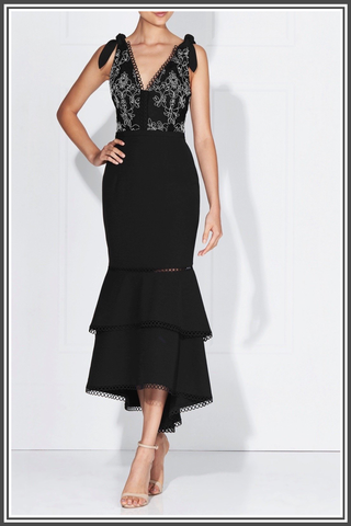 Midi Dress by Love Honor in Black
