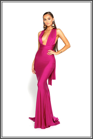 Portia and Scarlett Liliana Gown in Pink / Plum