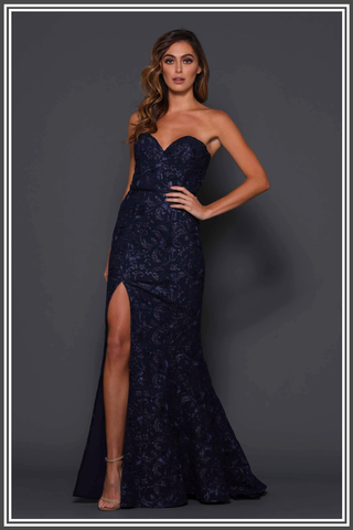 Lilyana Gown by Elle Zeitoune in Midnight Blue