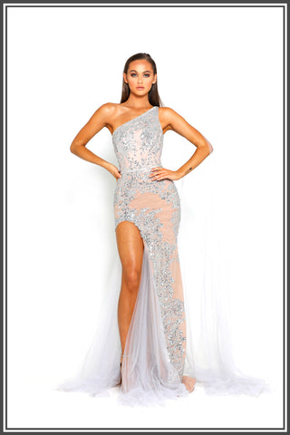 Portia and Scarlett Kayla Gown Silver Crystal