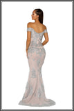 Portia and Scarlett Christy Gown - Silver / Nude
