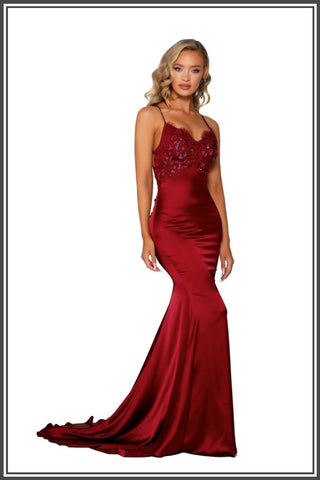 Cara Gown - Deep Red