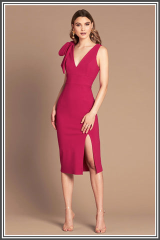 Milana Midi Dress in Magenta / Pink