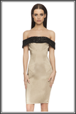 Victoria Sequin Off the Shoulder Dress - Gold