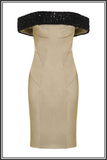 Victoria Sequin Off the Shoulder Dress - Gold