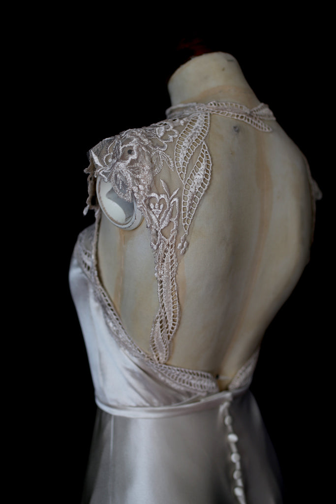 bespoke satin wedding dress by alexandra king