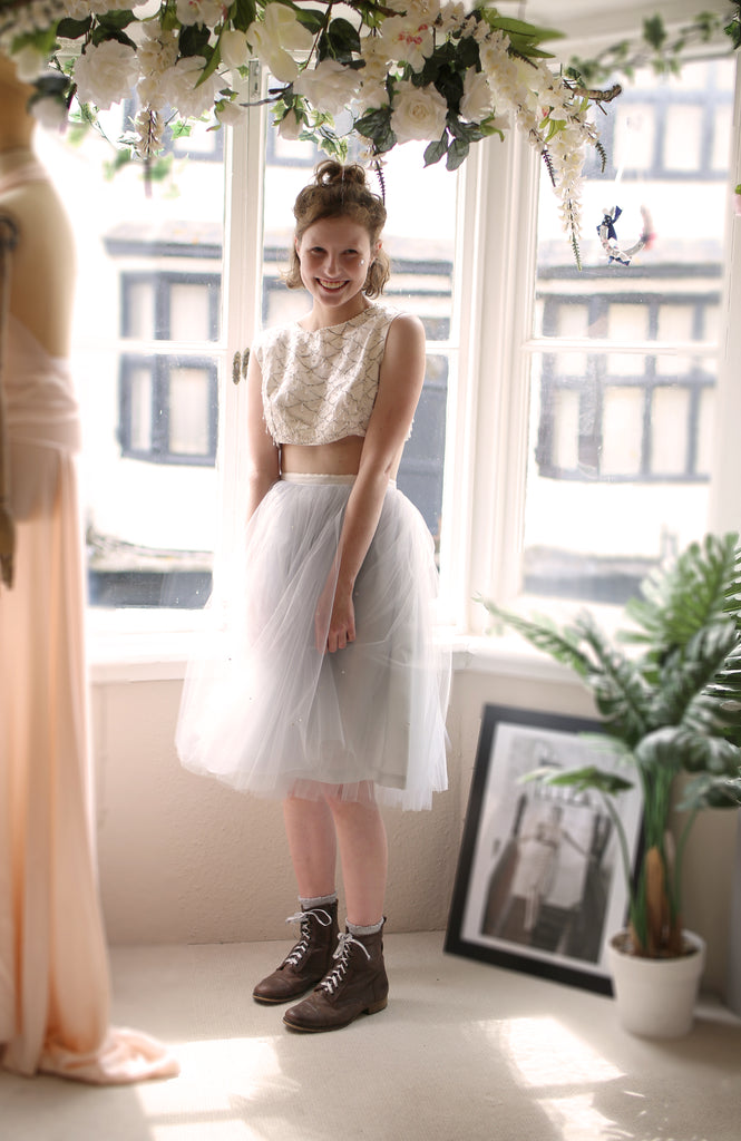 alexandra king tulle ballet skirt with Swarovski crystals for prom dress
