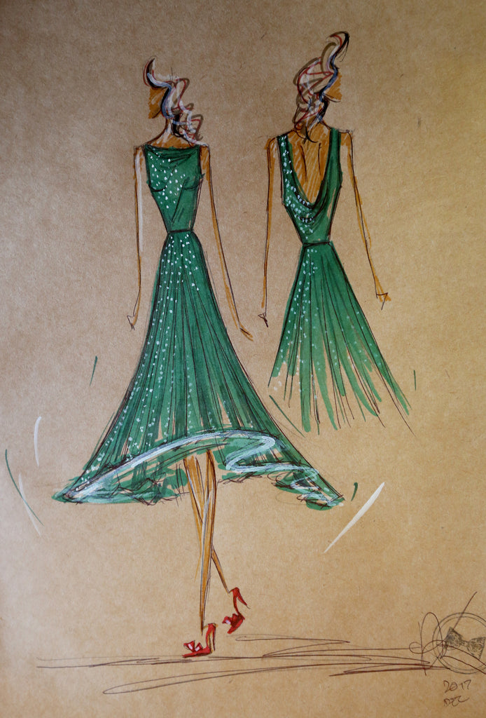 sketch for sparkle dress alexandra king