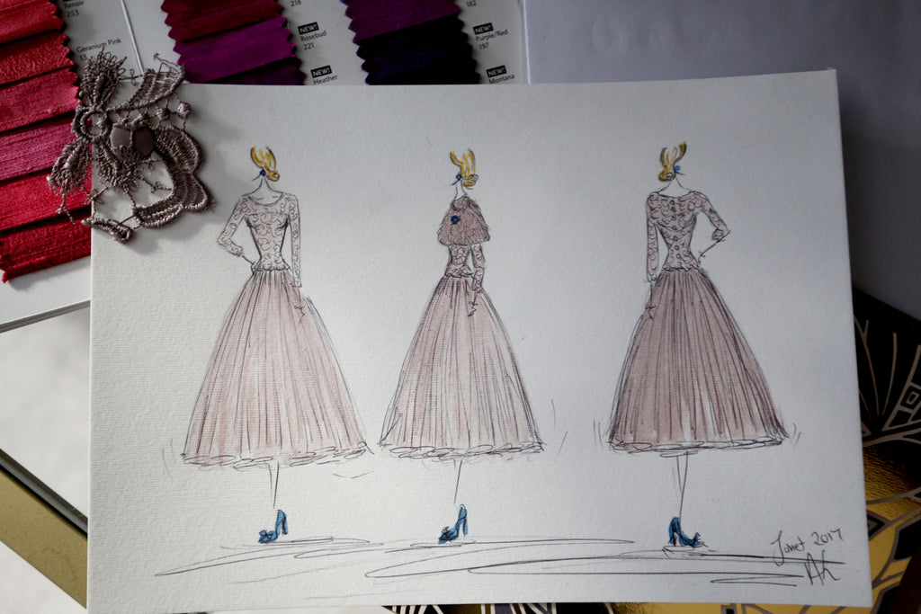 dress sketch by alexandra king