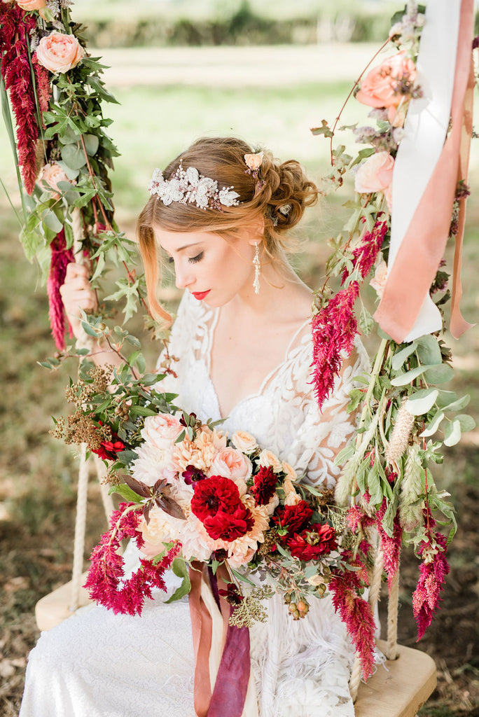 branch and bloom floral swing wedding flowers