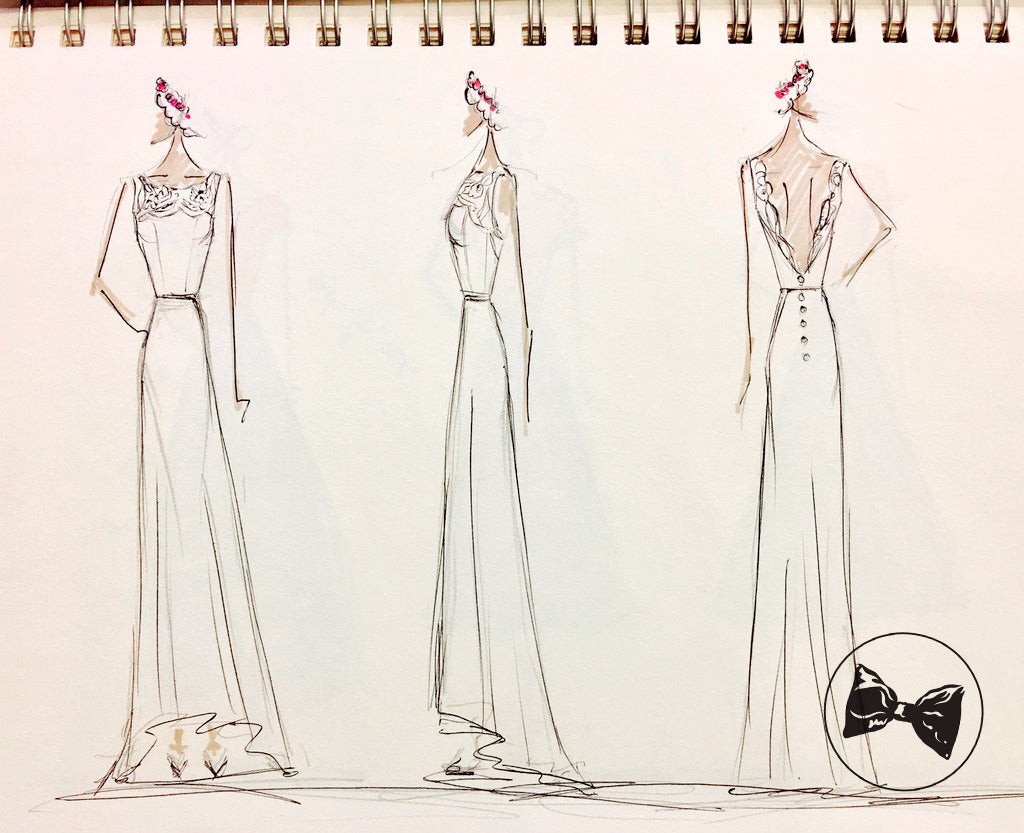 dress design sketch by Alexandra King