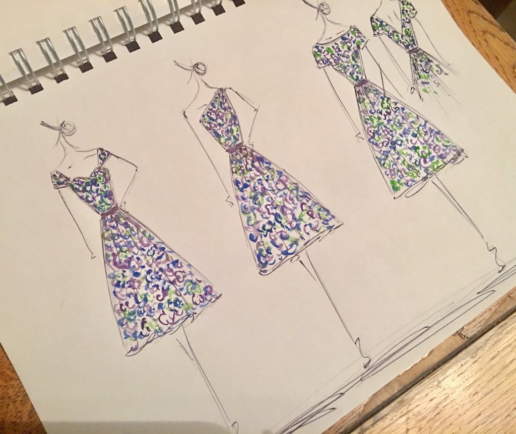 bespoke bridesmaids dress design by Alexandra King