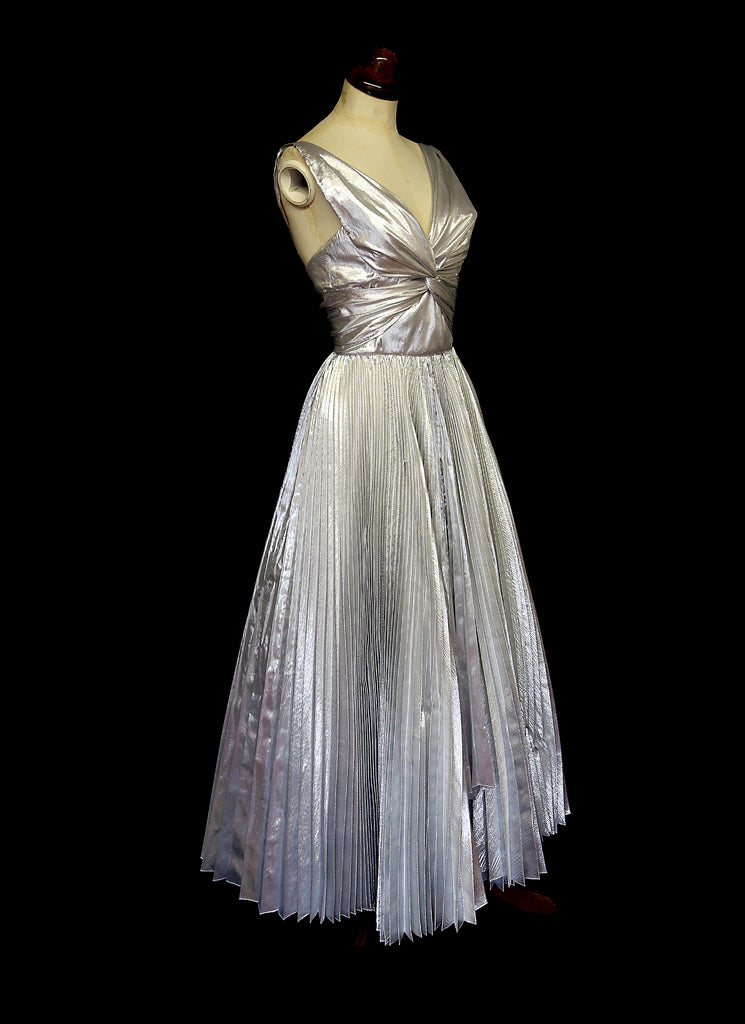 alexandra king silver pleat dress