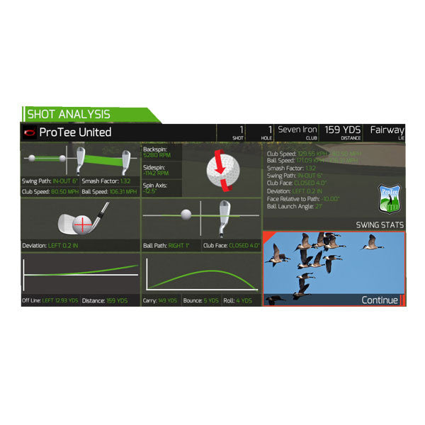 Golf simulator software for vector pro