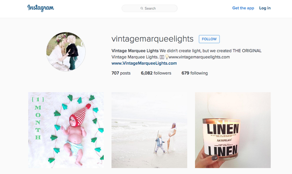 vintage marquee lights instagram