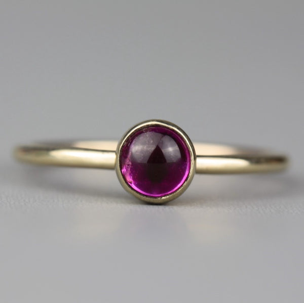 Pink Tourmaline handmade solid gold ring