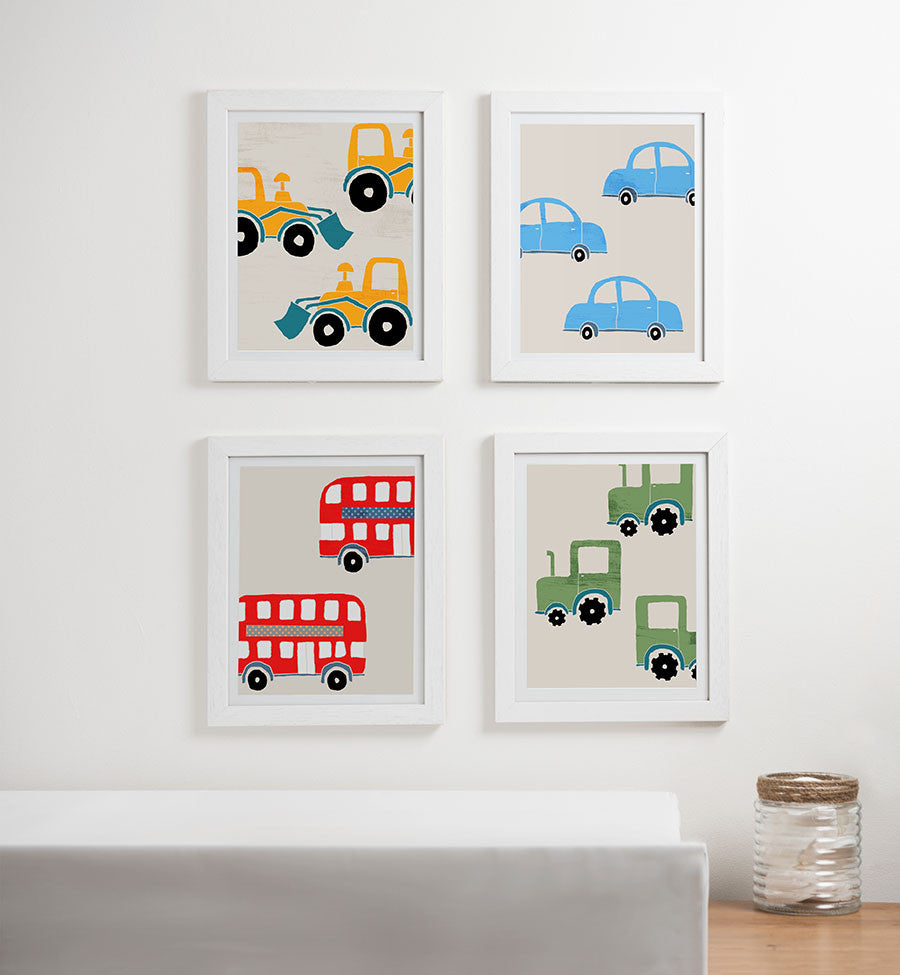 Transportation Boy Wall Decor Set Of 4 Prints Modern Kids Gallery