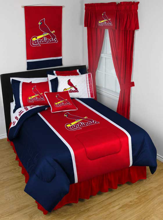 Mlb St Louis Cardinals Jersey Sports Coverage Locker Room Bedskirt