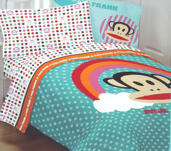 Paul Frank Rainbow Polka Dots Monkey Twin Bed Comforter