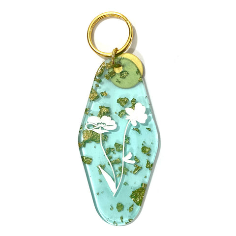 Floral Press Key Tag Keychain - Buttercup