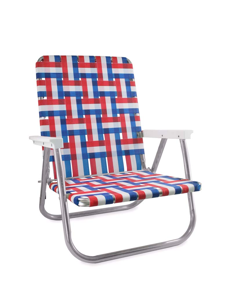 Lawn Chair USA - Old Glory Folding Aluminum Webbing High Back Beach