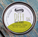 DEFY Small Minds Lemongrass Cedar Solid Lotion