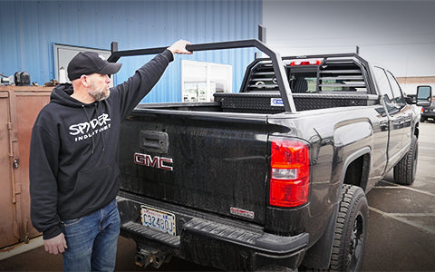 Watch how a headache rack and rear hoop rack is installed on a GMC truck