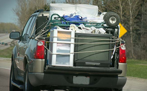 Truck carrying household items