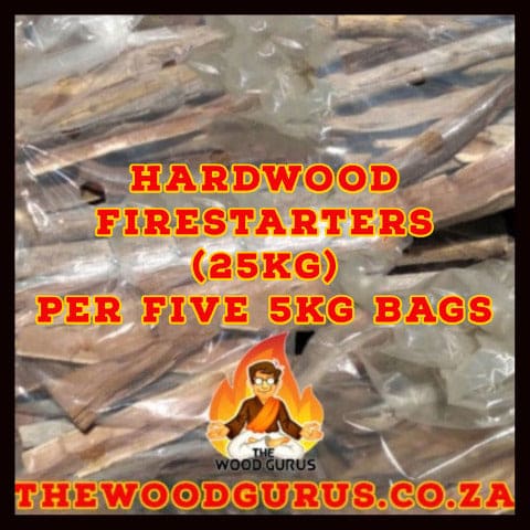 Hardwood Firestarters (25kgs) - Per 5 5kg Bags (Namibian)| The Wood Gurus