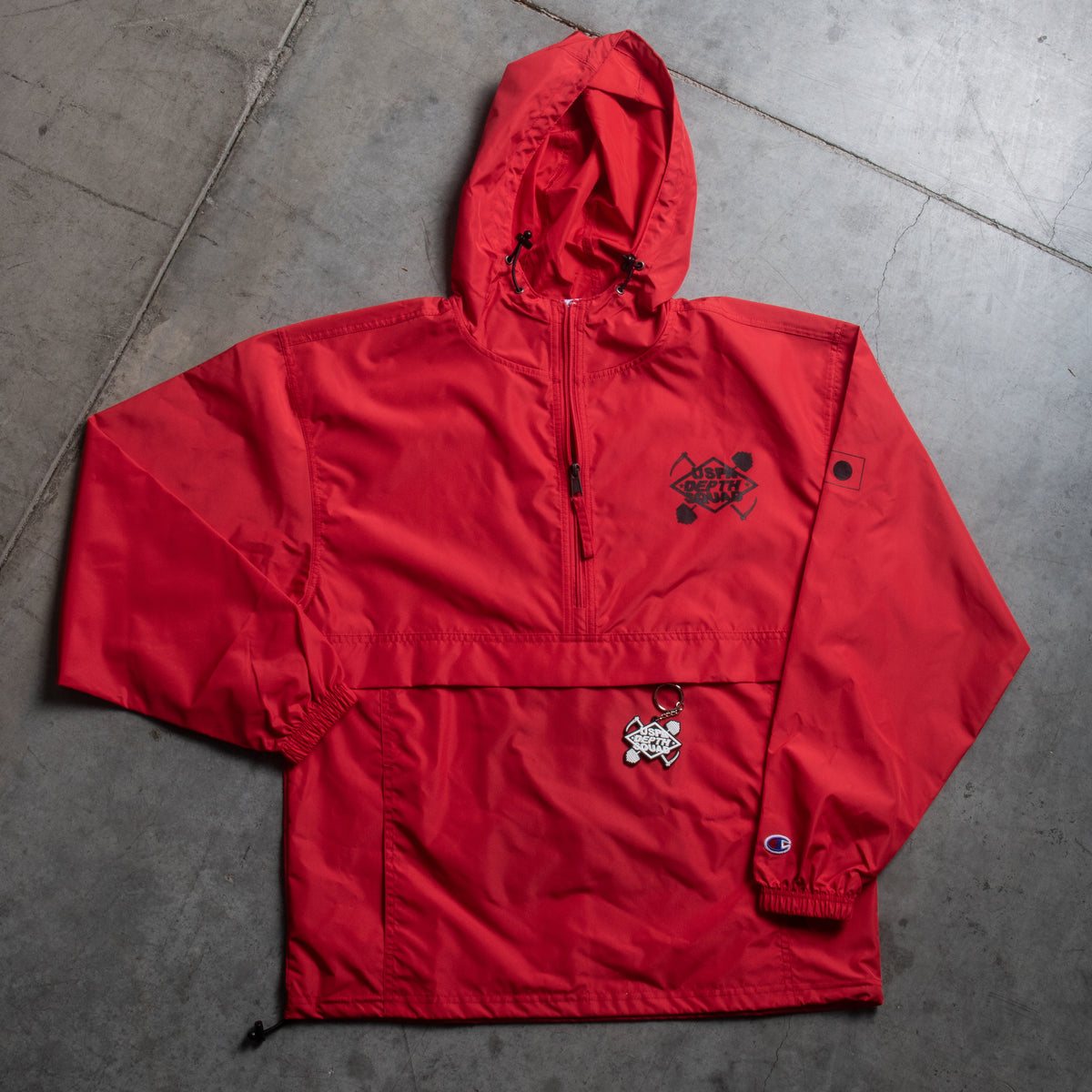 red champion wind breaker