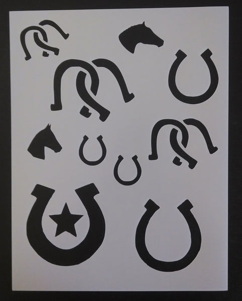 Colts Stencil Horseshoe 8.5 x 11 Custom Reusable Flexible Plastic Sheet S82