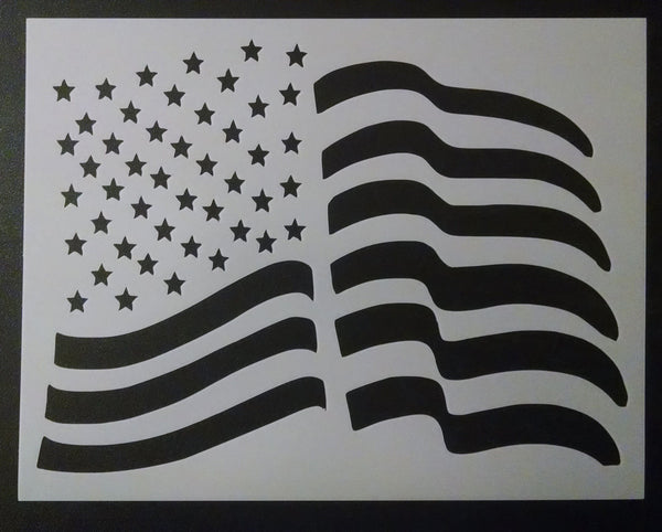 Us American Waving Flag Stencil My Custom Stencils 6216