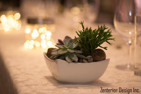 Wedding succulent centrepieces