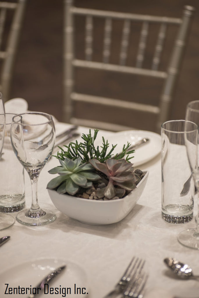 Wedding succulent centrepieces