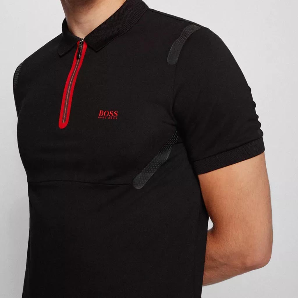 hugo boss slim fit polo black