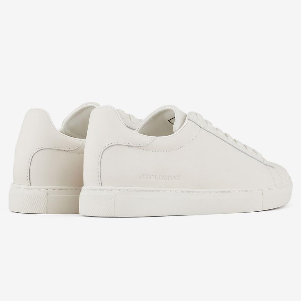 armani exchange white leather sneakers