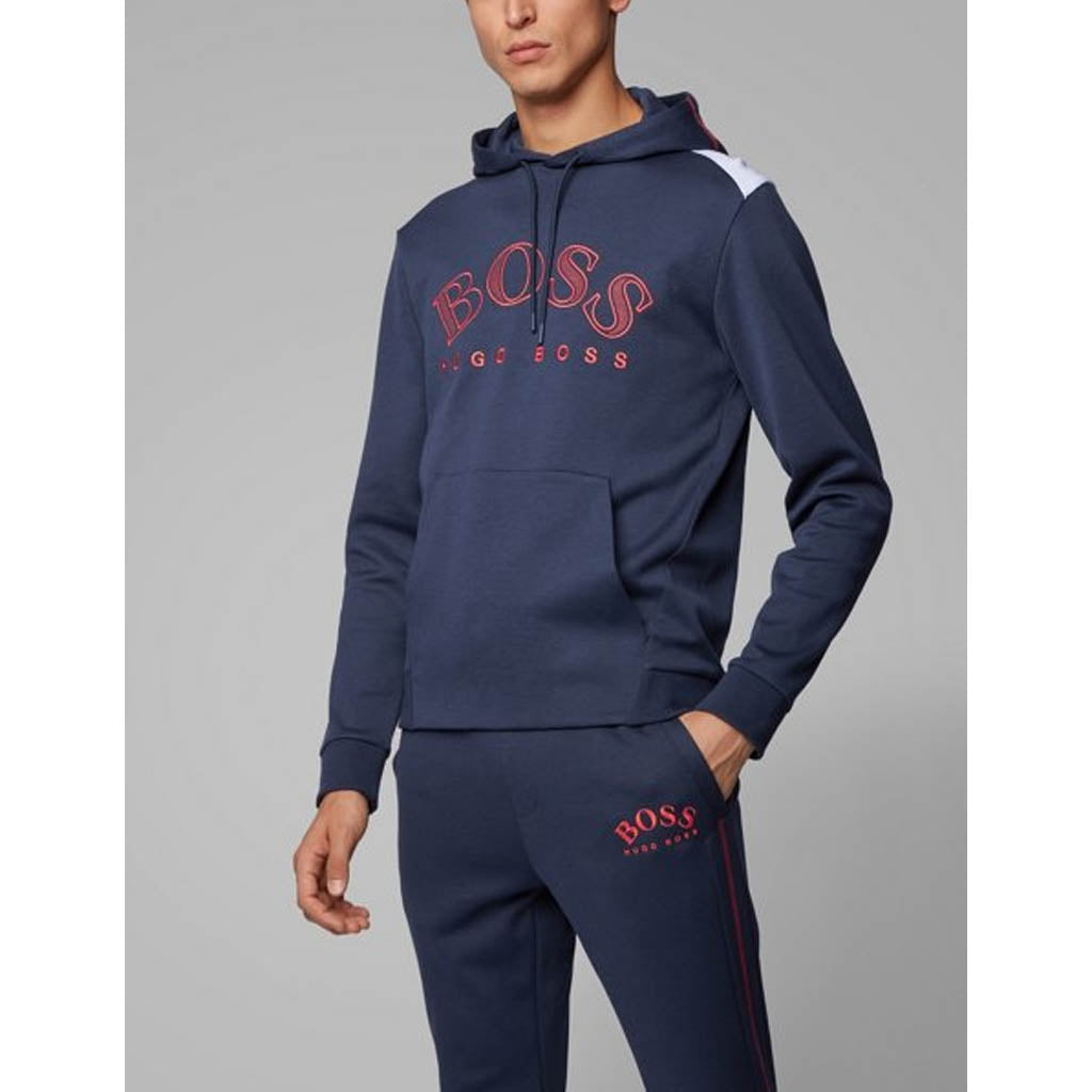 hugo boss curved logo hoodie